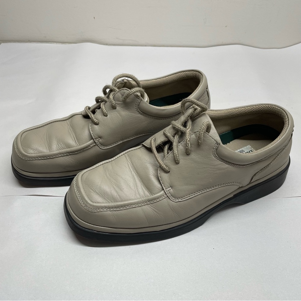 Deer Stags Pinnacle Oxford Mens 8.5 Grey Good Leather Moc Toe Lace Up Shoes
